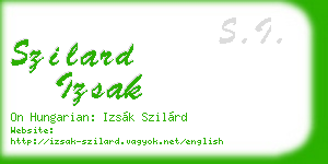 szilard izsak business card