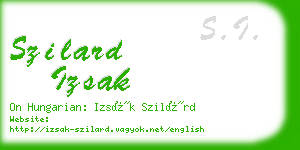 szilard izsak business card